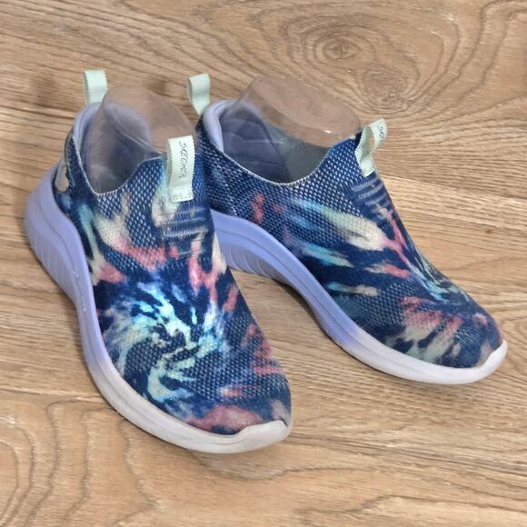 Skechers Little Girls Ultra Flex 2.0 Blue Violet Slip-On Sneakers Size Kids 3 - Picture 3 of 7